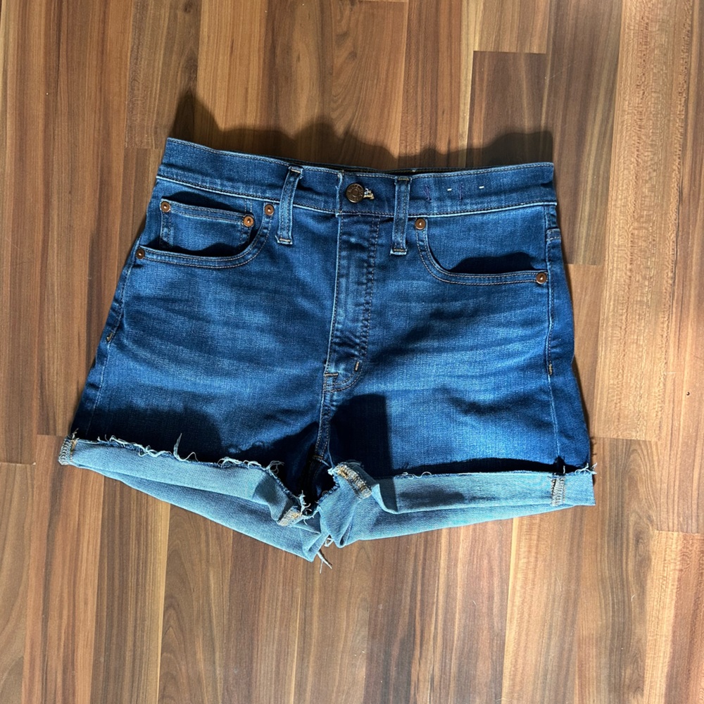 Madewell Dark Wash High-Rise Shorts